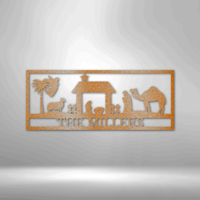 Nativity Monogram - Steel Sign | Farmhouse World