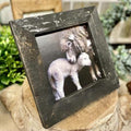 Newborn Sheep Print Framed in Reclaimed Barnwood 8" | Farmhouse World