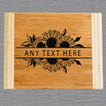 Personalized 2-Tone Bamboo Cutting Board with Sunflowers | Farmhouse World