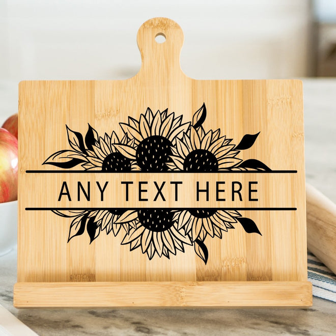 Personalized Cookbook Stand with Sunflowers | Farmhouse World
