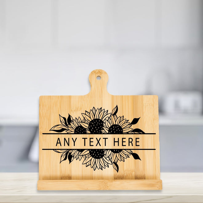 Personalized Cookbook Stand with Sunflowers | Farmhouse World