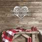 Personalized Fancy Heart Family Metal Sign | Farmhouse World