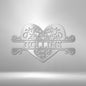 Personalized Fancy Heart Family Metal Sign | Farmhouse World
