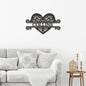 Personalized Fancy Heart Family Metal Sign | Farmhouse World