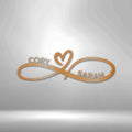 Personalized Infinity Heart Metal Sign | Farmhouse World