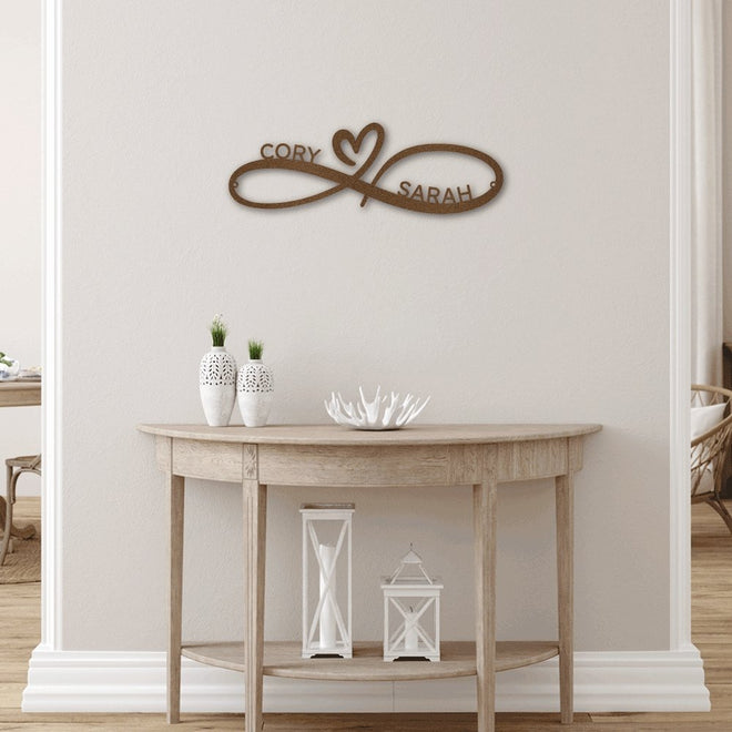 Personalized Infinity Heart Metal Sign | Farmhouse World