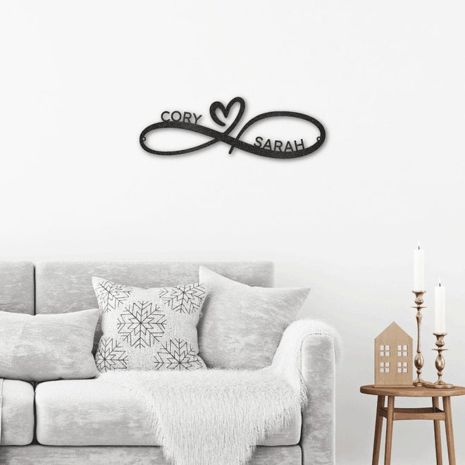 Personalized Infinity Heart Metal Sign | Farmhouse World