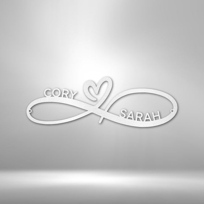 Personalized Infinity Heart Metal Sign | Farmhouse World