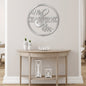 Personalized Mr and Mrs Round Monogram Metal Sign | Farmhouse World