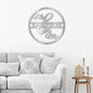 Personalized Mr and Mrs Round Monogram Metal Sign | Farmhouse World