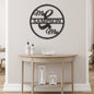 Personalized Mr and Mrs Round Monogram Metal Sign | Farmhouse World