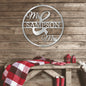 Personalized Mr and Mrs Round Monogram Metal Sign | Farmhouse World