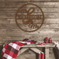 Personalized Mr and Mrs Round Monogram Metal Sign | Farmhouse World