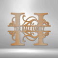 Personalized Split Letter Monogrammed Metal Sign | Farmhouse World
