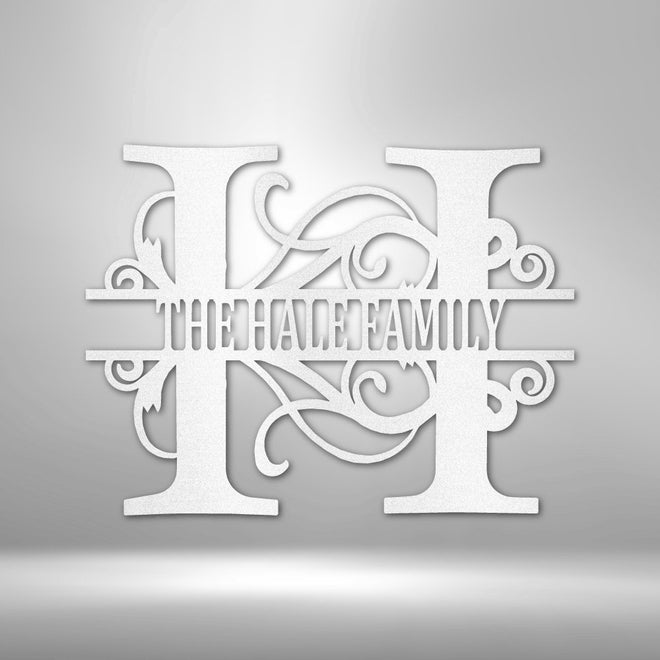 Personalized Split Letter Monogrammed Metal Sign | Farmhouse World