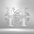 Personalized Split Letter Monogrammed Metal Sign | Farmhouse World