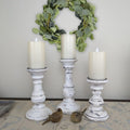Pillar Candle Holders Set of 3 ~ 7" to 10.5" Tall | Farmhouse World