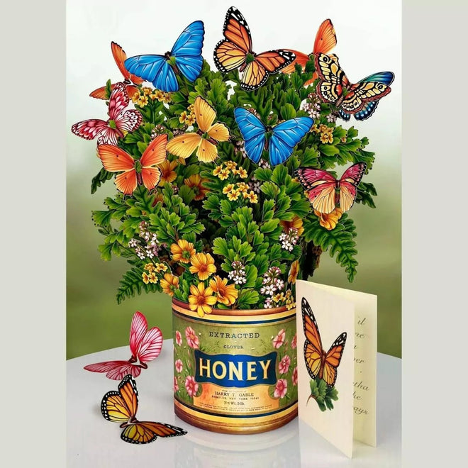 Pop-Up Flower Bouquet Greeting Card - Butterflies | Farmhouse World