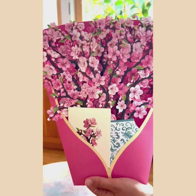 Pop-Up Flower Bouquet Greeting Card - Cherry Blossom | Farmhouse World