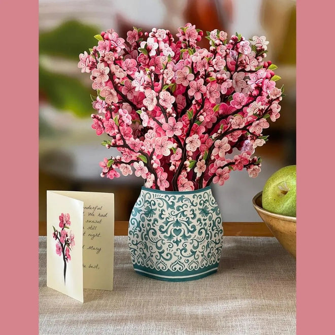 Pop-Up Flower Bouquet Greeting Card - Cherry Blossom | Farmhouse World