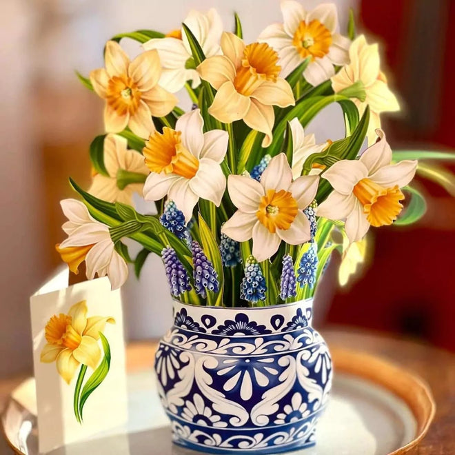 Pop-Up Flower Bouquet Greeting Card - Daffodils | Farmhouse World