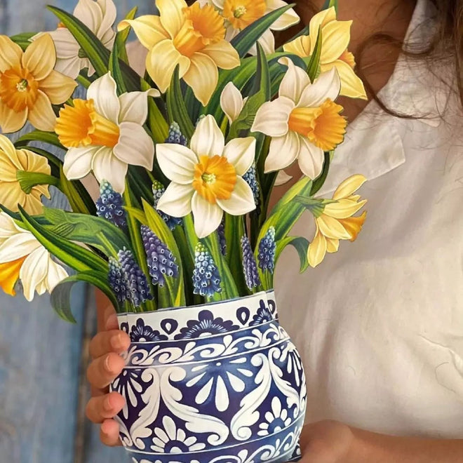 Pop-Up Flower Bouquet Greeting Card - Daffodils | Farmhouse World