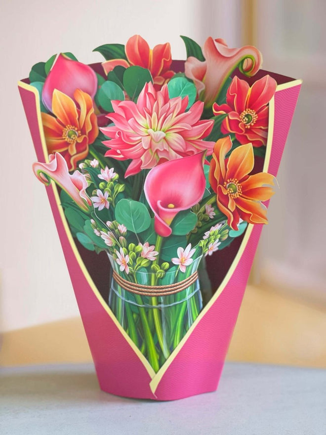 Pop-Up Flower Bouquet Greeting Card - Dear Dahlia | Farmhouse World