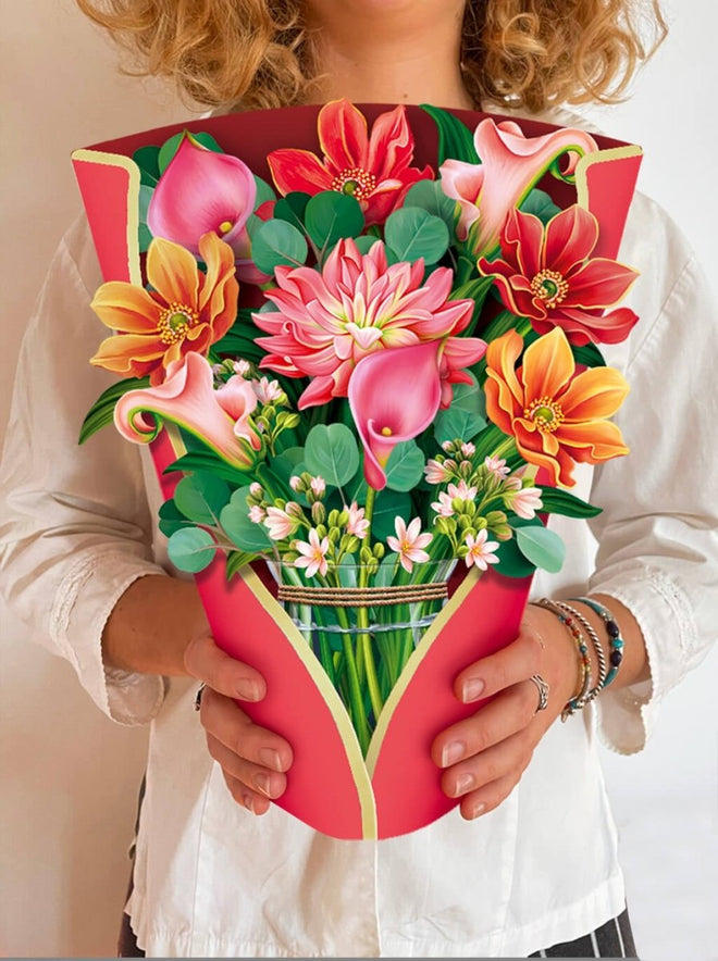Pop-Up Flower Bouquet Greeting Card - Dear Dahlia | Farmhouse World