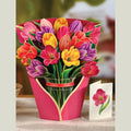 Pop-Up Flower Bouquet Greeting Card - Festive Tulips | Farmhouse World