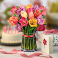 Pop-Up Flower Bouquet Greeting Card - Festive Tulips | Farmhouse World