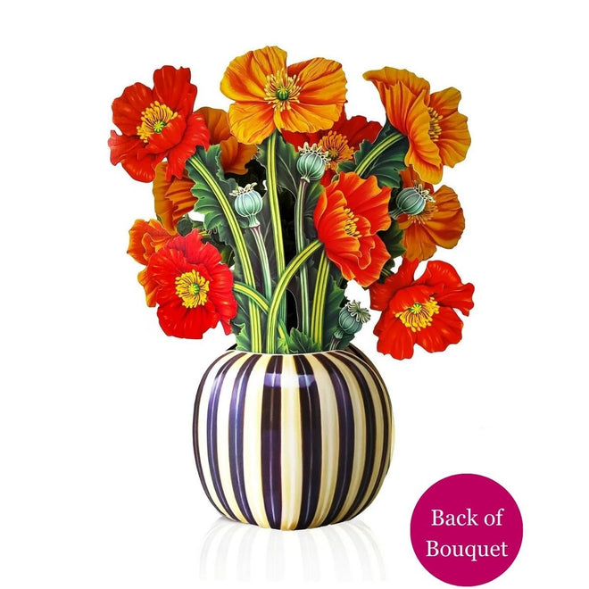 Pop-Up Flower Bouquet Greeting Card - French Poppies | Farmhouse World