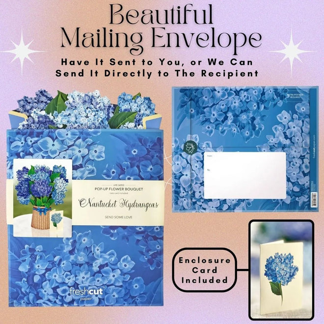 Pop-Up Flower Bouquet Greeting Card - Hydrangeas | Farmhouse World
