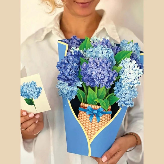 Pop-Up Flower Bouquet Greeting Card - Hydrangeas | Farmhouse World