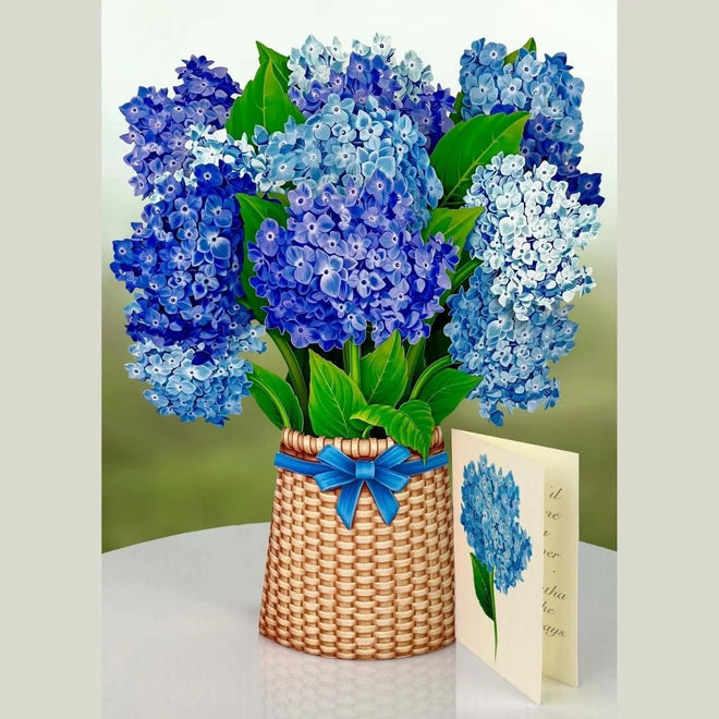Pop-Up Flower Bouquet Greeting Card - Hydrangeas | Farmhouse World