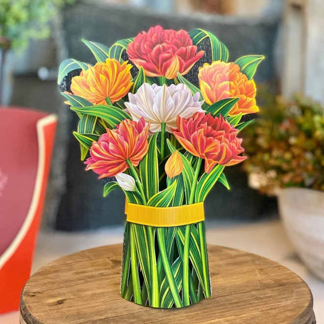 Pop-Up Flower Bouquet Greeting Card - Murillo Tulips | Farmhouse World