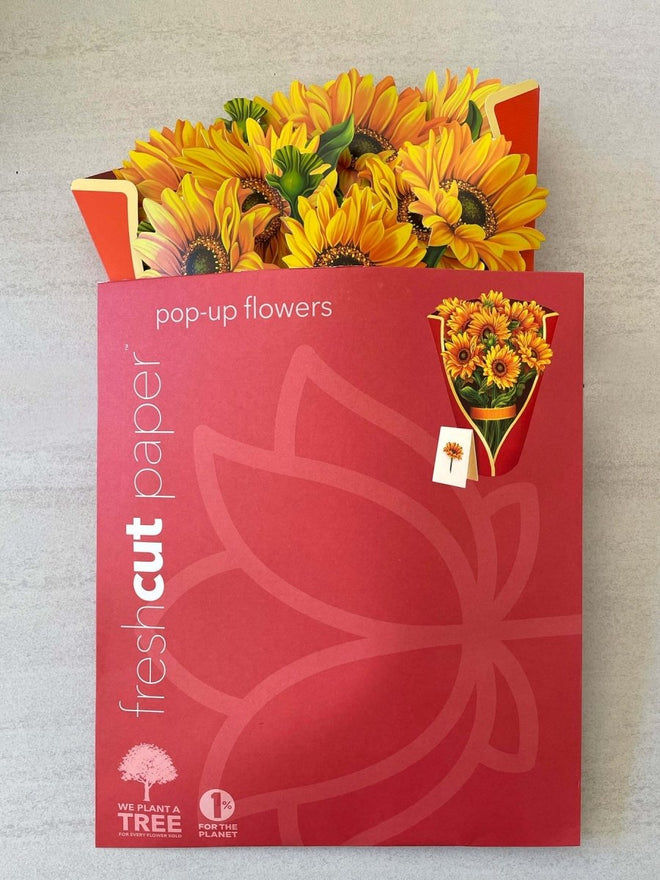 Pop-Up Flower Bouquet Greeting Card - Sunflowers | Farmhouse World