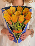 Pop-Up Flower Bouquet Greeting Card - Yellow Tulips | Farmhouse World
