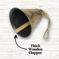Prairie Cow Bell with Aged Antique Gold Finish | Farmhouse World