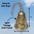 Prairie Cow Bell with Aged Antique Gold Finish | Farmhouse World