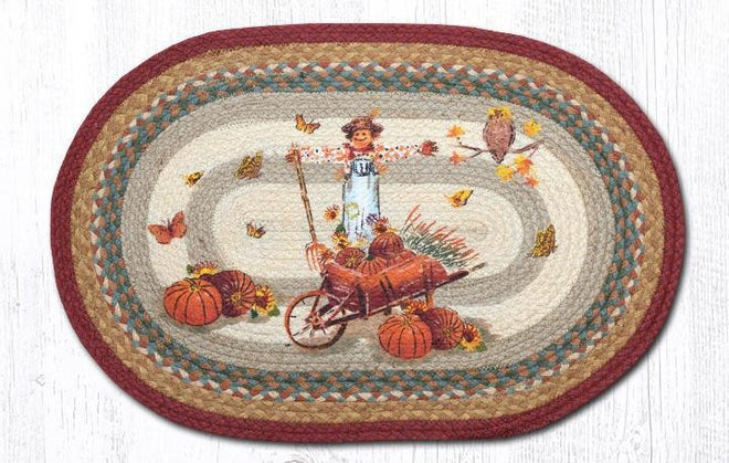 Pumpkin Oval Rugs - Handwoven with 100% Natural Jute and Hand-Stenciled | Farmhouse World