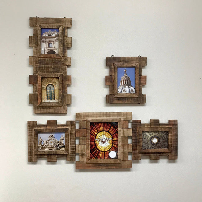 Eucalyptus Wood 3 Piece Wall Photo Frame Collage | Farmhouse World