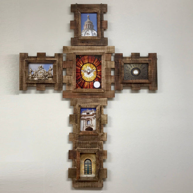 Eucalyptus Wood 3 Piece Wall Photo Frame Collage | Farmhouse World