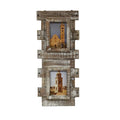 Reclaimed Wood Double 5x7 Wall Photo Frame - White-washed Finish | Farmhouse World