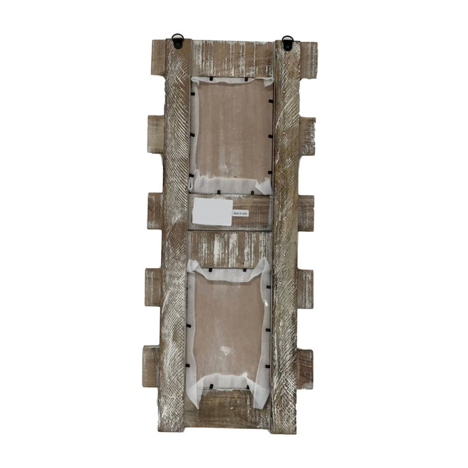 Reclaimed Wood Double 5x7 Wall Photo Frame - White-washed Finish | Farmhouse World