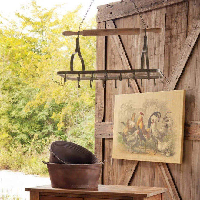 Rolling Pin Hanging Pot Rack | Farmhouse World