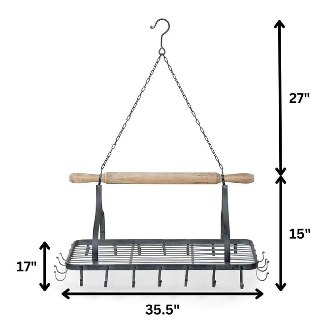 Rolling Pin Hanging Pot Rack | Farmhouse World