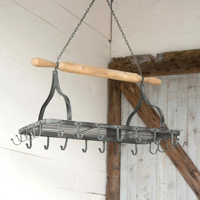 Rolling Pin Hanging Pot Rack | Farmhouse World
