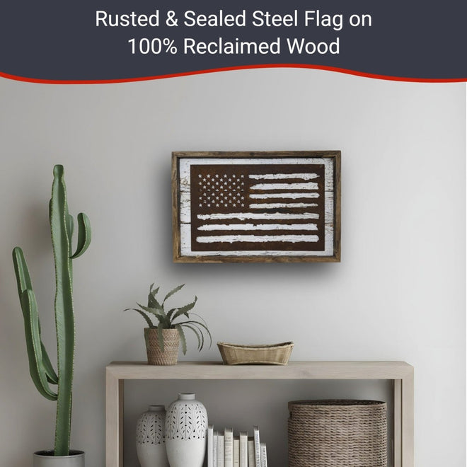 Rustic American Flag Wall Décor | Farmhouse World