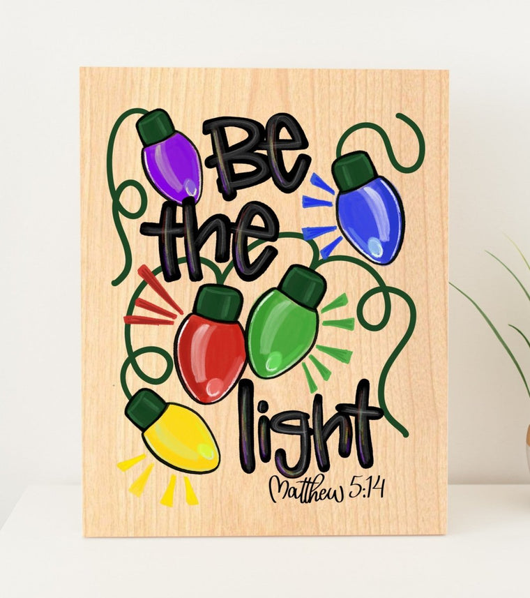 Rustic Inspirational Wall Art Sign - Be the Light 8x10 | Farmhouse World