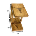 Rustic Slipper Side Table with Longhorn Skull | Farmhouse World